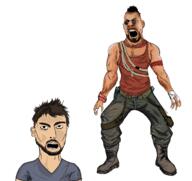 angry beard brown_eyes brown_hair brown_skin clothes ear far_cry full_body hair open_mouth vaas variant:cobson variant:jasonjak video_game white_skin // 1447x1364 // 164.9KB