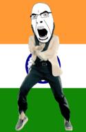 angry animated country dance flag gangnam_style glasses india open_mouth soyjak stubble variant:cobson // 300x460 // 493.9KB