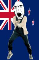 angry animated country cross dance flag full_body gangnam_style glasses irl new_zealand open_mouth soyjak star stubble variant:cobson // 300x460 // 499.1KB