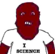 I_SCIENCE cursed_image imgflip.com pixelated red science subvariant:science_lover teeth variant:markiplier_soyjak white_shirt // 506x500 // 60.3KB