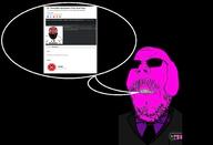 2soyjaks agent angry beard clothes dog ear glasses glowie glowing greentext hair i_love janny mustache necktie open_mouth pink pink_skin red_face science snopes soyjak stubble suit sunglasses text thought_bubble thrembo tshirt variant:gapejak variant:science_lover // 2003x1370 // 486.5KB