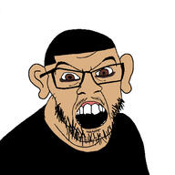 ali_dawah angry brown_eyes clothes eyebags glasses mouth_open variant:feraljak // 1500x1500 // 421.4KB