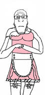 arm breasts clothes dress glasses hand leg maid neutral soyjak stubble tranny variant:markiplier_soyjak // 490x1031 // 173.1KB