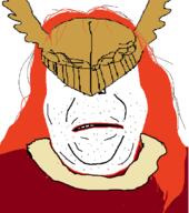 angry closed_mouth concerned elden_ring fantasy helmet malenia medieval orange_hair red_clothes red_hair soyjak stubble valkyriek variant:alicia video_game // 594x672 // 43.1KB