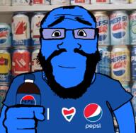 balding beard blue_shirt blue_skin calm careless hair happy pepsi subvariant:science_lover wholesome // 800x789 // 472.2KB