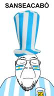 argentina argentina_national_football_team closed_eyes closed_mouth clothes country face_paint flag glasses hat its_over portuguese_text soccer soyjak stubble text top_hat variant:bernd // 1400x2500 // 1.0MB