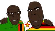 2soyjaks black_skin countrywar flag flag:zambia flag:zimbabwe friendship glasses hand happy looking_at_you smile soyjak stubble variant:cobson variant:feraljak zambia zimbabwe // 1920x1080 // 110.9KB