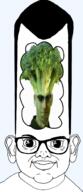 broccoli closed_mouth ear forehead glasses hair large_forehead soyjak thought_bubble variant:brandon // 864x2000 // 840.0KB