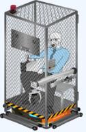 amazon cage claw clothes computer controller full_body glasses lock necktie soyjak stubble text variant:classic_soyjak wage_cage wagie // 777x1180 // 1.4MB