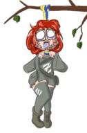 buhanka_chan clothes crying dead female flag full_body glasses hanging open_mouth red_hair russia russo_ukrainian_war soyjak stubble tongue tree ukraine variant:unknown white_skin yellow_teeth z_(russian_symbol) // 405x618 // 134.9KB