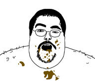 boogie2988 coprophagia fat glasses hair mustache open_mouth poop soyjak stubble variant:boogie2988 // 750x639 // 99.5KB