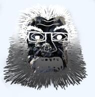 beard coal coal_skin glasses hair open_mouth soyjak variant:soydoz // 600x610 // 404.1KB