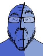 blue blue_skin closed_mouth finder_(mac_os) glasses mac_os neutral neutralplier operating_system soyjak stubble variant:flartson // 410x524 // 10.3KB