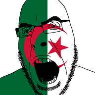 algeria angry country flag glasses open_mouth soyjak stubble variant:cobson // 721x720 // 31.6KB