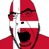 angry country cross denmark flag glasses open_mouth soyjak stubble variant:cobson // 721x720 // 11.9KB