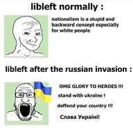 flag glasses libleft meme open_mouth political_compass russo_ukrainian_war smug soyjak stubble text ukraine variant:markiplier_soyjak variant:wojak wojak // 944x912 // 58.3KB