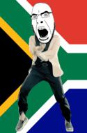 angry animated country dance flag full_body gangnam_style glasses irl open_mouth south_africa soyjak stubble variant:cobson // 300x460 // 493.2KB