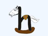 animal comic_sans ear glasses letter open_mouth rocking_horse saddle soyjak stubble tail toy variant:horsejak // 1066x800 // 107.4KB