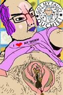 angry anus arm blush closed_mouth clothes covid distorted dr_fauci glasses gross hair hand i_love neovagina nsfw poop purple_hair soyjak stubble tattoo tshirt vaccine variant:chudjak white_skin // 680x1020 // 325.1KB
