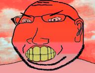 angry calm clenched_teeth ear glasses irl_background merge red red_skin sky soyjak stubble subvariant:massjak subvariant:wholesome_soyjak variant:feraljak variant:gapejak yellow_teeth // 600x459 // 176.0KB