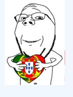 arm closed_mouth flag flag:portugal glass glasses holding_heart holding_object portugal smile stubble subvariant:wholesome_soyjak variant:gapejak // 492x652 // 65.6KB