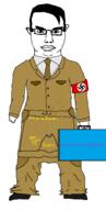 adolf_hitler closed_mouth clothes ear erection full_body glasses hair mustache nazism necktie nofap nsfw penis small_penis smile soyjak spurdo subvariant:chudjak_front subvariant:obsessedchud suitcase swastika text variant:chudjak // 956x1900 // 83.1KB