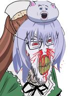 2soyjaks angry anime bant_(4chan) blood bloodshot_eyes blue_hair brown_hair chino_kafuu clenched_teeth clothes ear female glasses gochiusa hair hat mask mustache rozen_maiden soyjak stubble suiseiseki tippy tranny variant:alicia variant:feraljak yellow_teeth // 892x1216 // 553.5KB