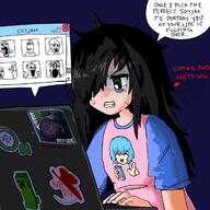 4chan angry anime arm ayanami_rei closed_mouth clothes creeper crying glasses hair hand hands_up kekistan laptop minecraft neon_genesis_evangelion open_mouth pointing pointing_at_viewer smile soyjak speech_bubble sticker stretched_mouth stubble tagme_weeb_name text tomoko variant:a24_slowburn_soyjak variant:classic_soyjak variant:gapejak variant:markiplier_soyjak variant:two_pointing_soyjaks variant:wewjak watashi_ga_motenai_no_wa_dou_kangaetemo_omaera_ga_warui // 1200x1200 // 145.4KB