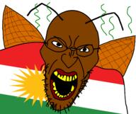 country flag flag:kurdistan glasses kurd kurdistan open_mouth roach soyjak stubble variant:angry_soyjak // 1600x1340 // 179.5KB