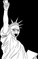 arm clothes crying glasses hang hat holding_object open_mouth phone soyjak statue statue_of_liberty stubble variant:classic_soyjak // 1826x2814 // 419.4KB