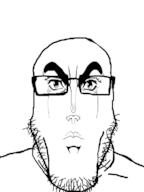 closed_mouth glasses jojos_bizarre_adventure manga soyjak stubble variant:markiplier_soyjak // 600x800 // 93.4KB