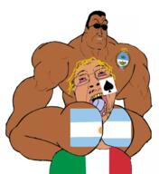 2soyjaks ace_of_spades argentina ass black_skin bloodshot_eyes broly_culo crying eyebrows glasses hair italy meta:tagme muscles mustache native_american nose open_mouth stubble sunglasses tongue variant:bernd yellow_hair // 607x664 // 256.5KB