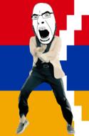 angry animated armenia artsakh country dance flag gangnam_style glasses open_mouth soyjak stubble variant:cobson // 300x460 // 500.3KB
