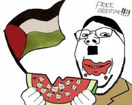 adolf_hitler arab clothes countrywar flag:palestine free_palestine hat islam israel judaism kike kippah meta:tagme palestine subvariant:wholesome_soyjak variant:angry_soyjak variant:gapejak watermelon // 732x584 // 65.0KB