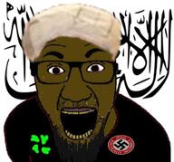 4chan afghani afghanistan beard black_skin glasses islam jihad nazism open_mouth pol_(4chan) politics soyjak swastika taliban turban variant:el_perro_rabioso // 705x657 // 394.5KB