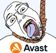 antivirus avast glasses hanging open_mouth rope soyjak stubble suicide text tongue variant:bernd // 768x719 // 35.2KB