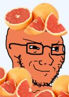 food fruit glasses grapefruit smirk smug soyjak stubble // 610x864 // 504.1KB