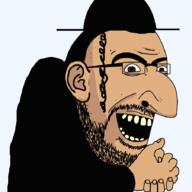 beard brown_eyes clothes ear glasses hair hand hat judaism large_nose open_mouth redraw soyjak stubble variant:cobson white_skin // 900x900 // 29.7KB