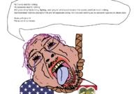 amerimutt bloodshot_eyes brown_skin camouflage country crying fat flag glasses hair hanging heart mcdonalds mustache open_mouth purple_hair rope soyjak speech_bubble stubble suicide text tongue united_states variant:bernd yellow_teeth // 1329x926 // 136.6KB
