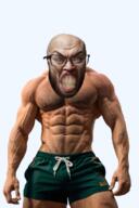 angry clenched_teeth glasses muscles muscular_male realistic stubble variant:feraljak // 768x1152 // 791.5KB