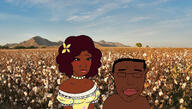 african_american black_skin cotton cotton_field happy smile soyjak subvariant:chudjak_front trad_wife variant:chudjak wholesome // 800x454 // 337.3KB