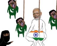 4soyjaks angry arm bloodshot_eyes broly_culo brown_skin clothes country crescent crying dead flag flag:india flag:pakistan foot full_body glasses hair hand hanging india islam leg mustache narendra_modi niqab open_mouth pakistan pointing rope star stubble subvariant:brunetto tongue variant:bernd variant:chudjak // 810x648 // 263.4KB