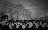 adolf_hitler animated army berlin brandenburg_gate cap clothes country fat flag full_body germany hat irl_background jumpsuit lgbt military military_cap military_uniform multiple_soyjaks nazi_germany nazism nigger parade rifle self_insert soldier swastika sword text tranny variant:chudjak virtual_reality war weapon window world_war_2 // 800x500 // 2.5MB