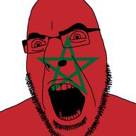 angry country flag glasses morocco open_mouth soyjak stubble variant:cobson // 721x720 // 30.6KB
