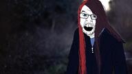 angry arm blue_eyes boyinaband clothes glasses hair hoodie irl_background long_hair open_mouth red_hair soyjak stubble tshirt variant:feraljak white_skin youtube youtuber // 1920x1080 // 555.5KB