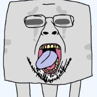 crying faggot ghast glasses homosexual minecraft newbies no_eyes open_mouth soyjak stubble tongue variant:bernd video_game yellow_teeth // 900x902 // 99.4KB