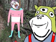 backpack blood bloodshot_eyes clothes crying flag forest full_body glasses hair hand hanging hat irl_background japan leg logan_paul mustache neovagina open_mouth purple_hair rope smile soyjak stubble suicide tongue tranny variant:bernd variant:impish_soyak_ears yellow_teeth youtube // 1170x877 // 1.4MB