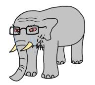 animal bloodshot_eyes crying ear elephant full_body glasses horn leg soyjak stubble variant:classic_soyjak // 696x623 // 132.1KB