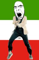 angry animated country dance equatorial_guinea flag full_body gangnam_style glasses irl open_mouth soyjak spanish_text star stubble variant:cobson // 300x460 // 503.3KB