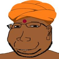 bindi brown_skin clothes ear eyelids glasses hat indian orange small_eyes smile soyjak stubble subvariant:massjak subvariant:wholesome_soyjak turban variant:gapejak // 600x600 // 20.3KB